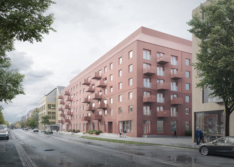 visionsbild: sunnerö architects hus vid gata