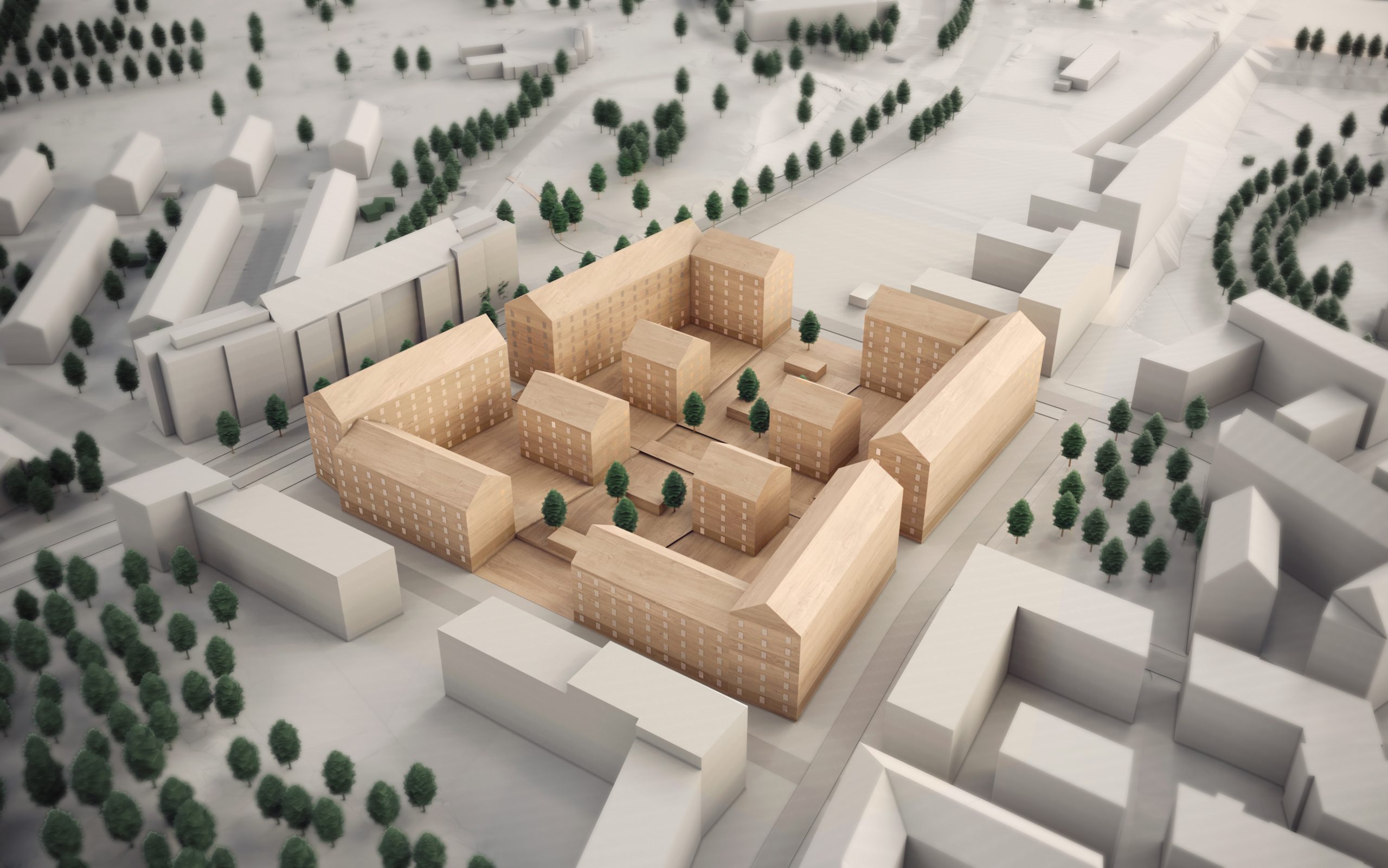 illustration trämodell hus